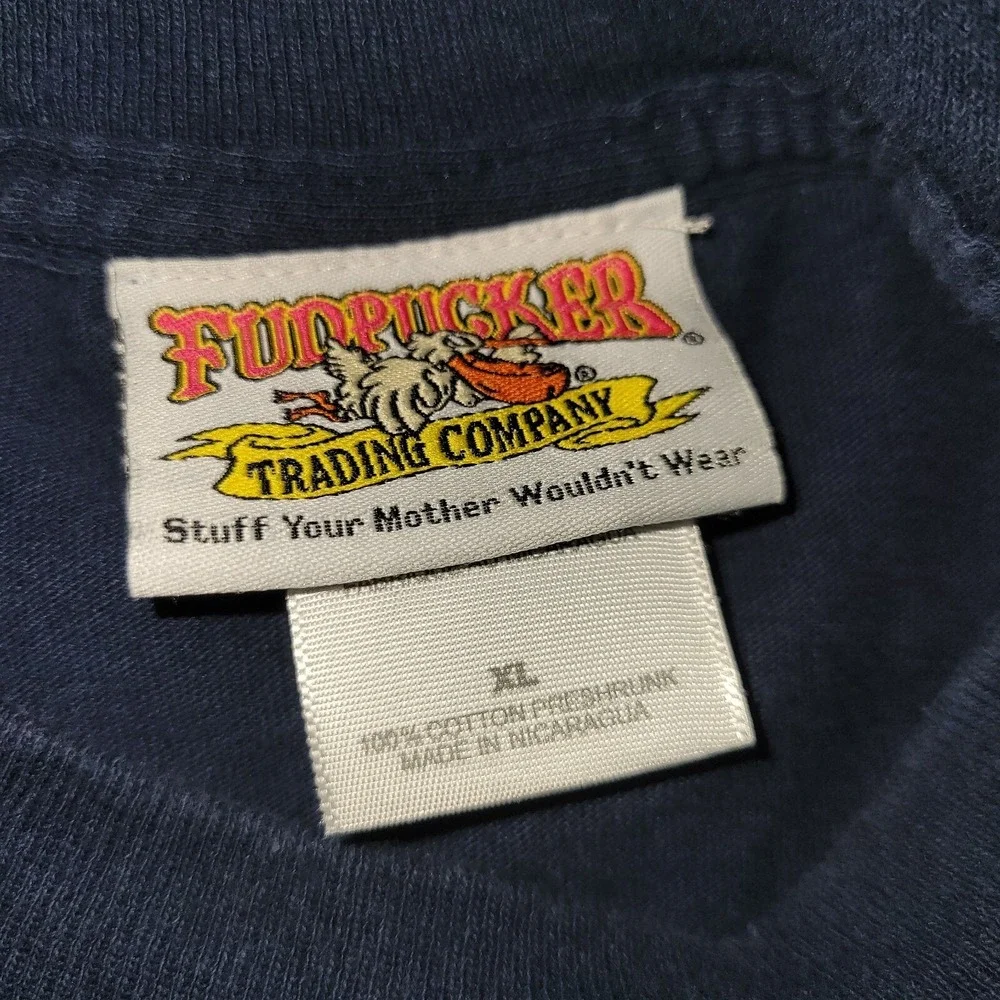 Vintage‎ Fudpucker University Short Sleeve T-Shirt Men's Size XL Blue